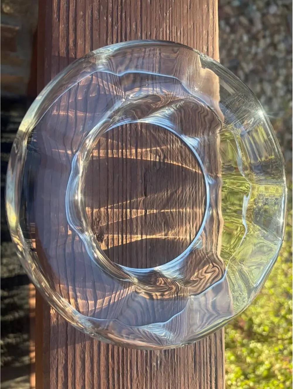 vintage Clear swirl Glass ice bucket wine Champagne cooler wih removable collar
